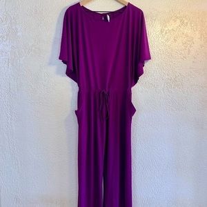 KOH KOH woman’s purple jumpsuit with pocke…